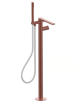 BORGIA 89596 - Floor standing single handle stainless steel bathtub tap with hand shower by Rubinetterie Frattini - view 3